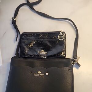 Juicy Couture Shiny Black Crossbody Bag Set